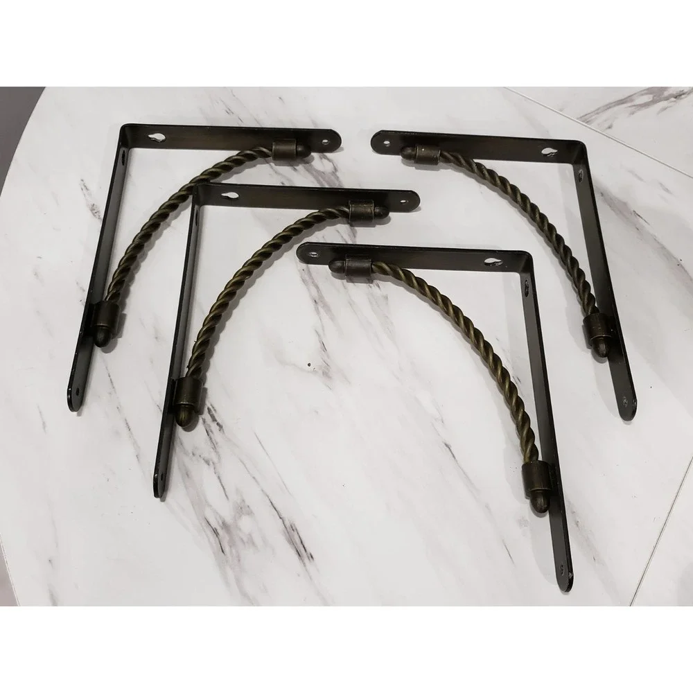 LOT SET 4 PIECES Twisted Arc Arch Shelf Brackets bronze decorative gothic